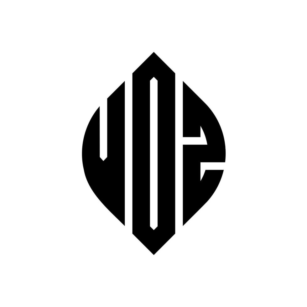 voz-Kreisbuchstaben-Logo-Design mit Kreis- und Ellipsenform. voz Ellipsenbuchstaben mit typografischem Stil. Die drei Initialen bilden ein Kreislogo. voz Kreisemblem abstrakter Monogramm-Buchstabenmarkierungsvektor. vektor