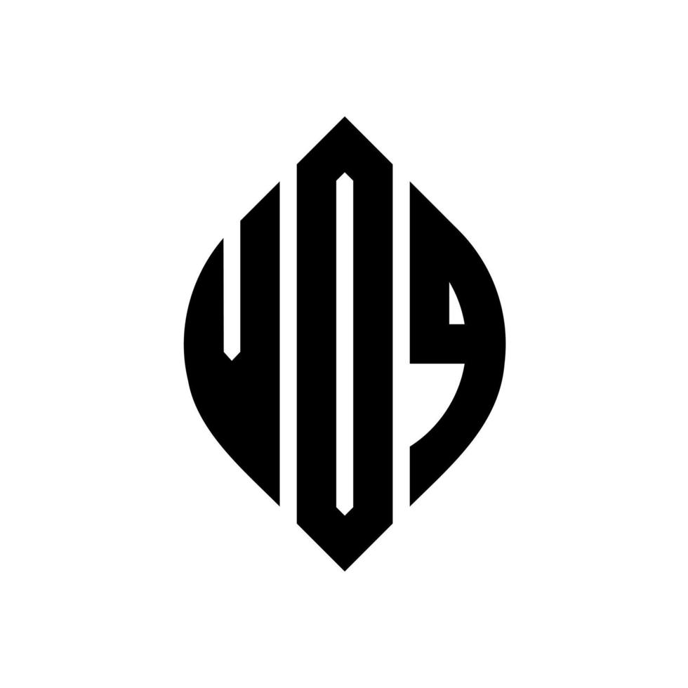 voq-Kreisbuchstaben-Logo-Design mit Kreis- und Ellipsenform. voq Ellipsenbuchstaben mit typografischem Stil. Die drei Initialen bilden ein Kreislogo. voq Kreisemblem abstrakter Monogramm-Buchstabenmarkierungsvektor. vektor