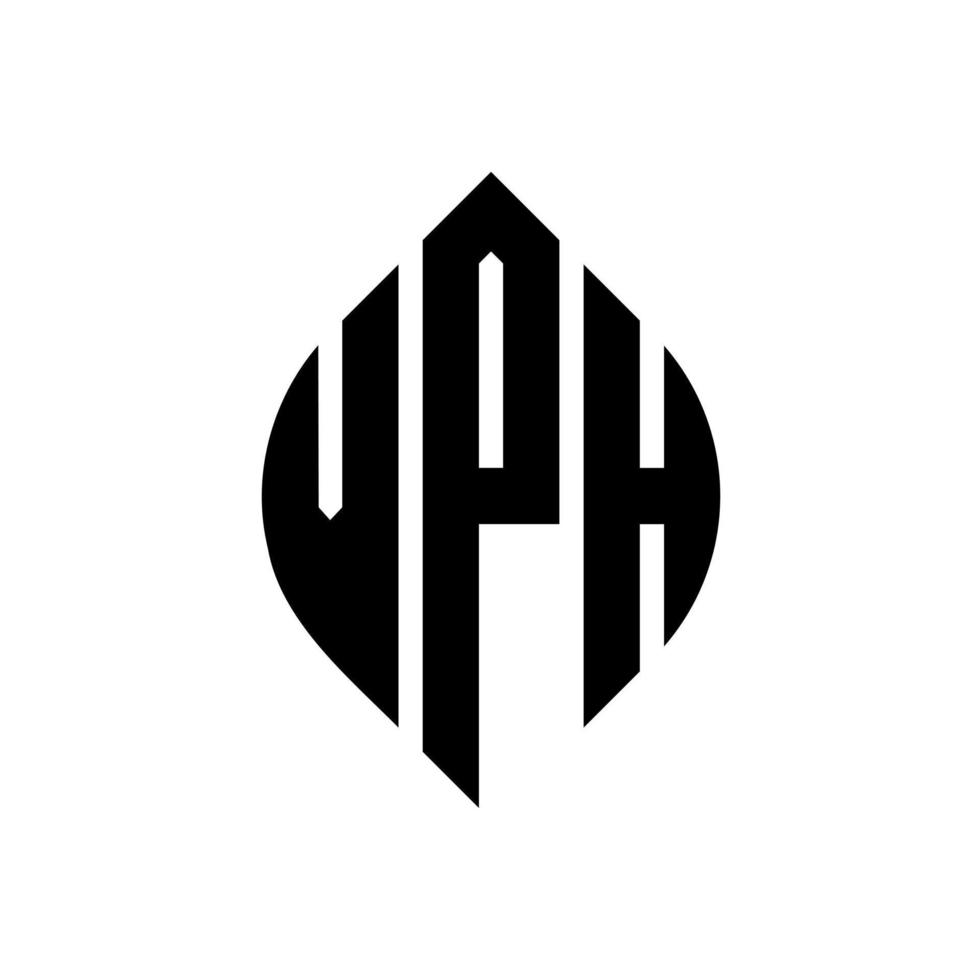 vph cirkelbokstavslogotypdesign med cirkel och ellipsform. vph ellipsbokstäver med typografisk stil. de tre initialerna bildar en cirkellogotyp. vph cirkel emblem abstrakt monogram bokstav märke vektor. vektor