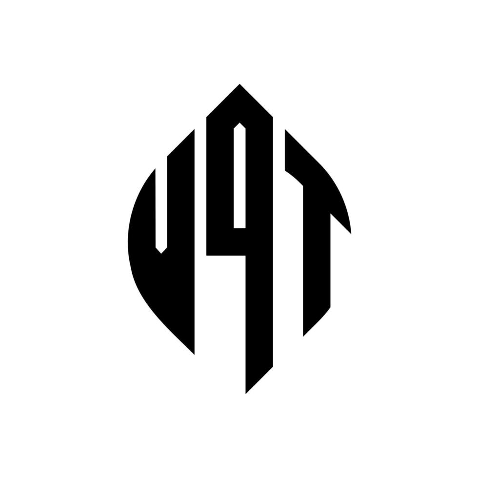 vqt-Kreisbuchstaben-Logo-Design mit Kreis- und Ellipsenform. vqt Ellipsenbuchstaben mit typografischem Stil. Die drei Initialen bilden ein Kreislogo. vqt-Kreis-Emblem abstrakter Monogramm-Buchstaben-Markierungsvektor. vektor