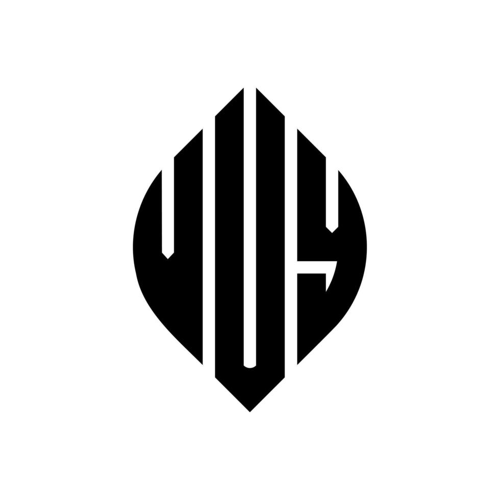 vuy-Kreisbuchstaben-Logo-Design mit Kreis- und Ellipsenform. Vuy-Ellipsenbuchstaben mit typografischem Stil. Die drei Initialen bilden ein Kreislogo. Vuy-Kreis-Emblem abstrakter Monogramm-Buchstaben-Markenvektor. vektor