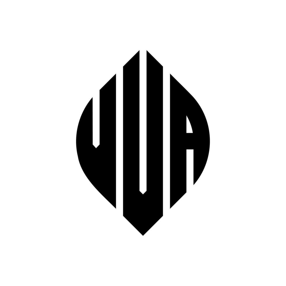 vva cirkelbokstavslogotypdesign med cirkel- och ellipsform. vva ellipsbokstäver med typografisk stil. de tre initialerna bildar en cirkellogotyp. vva cirkel emblem abstrakt monogram brev märke vektor. vektor