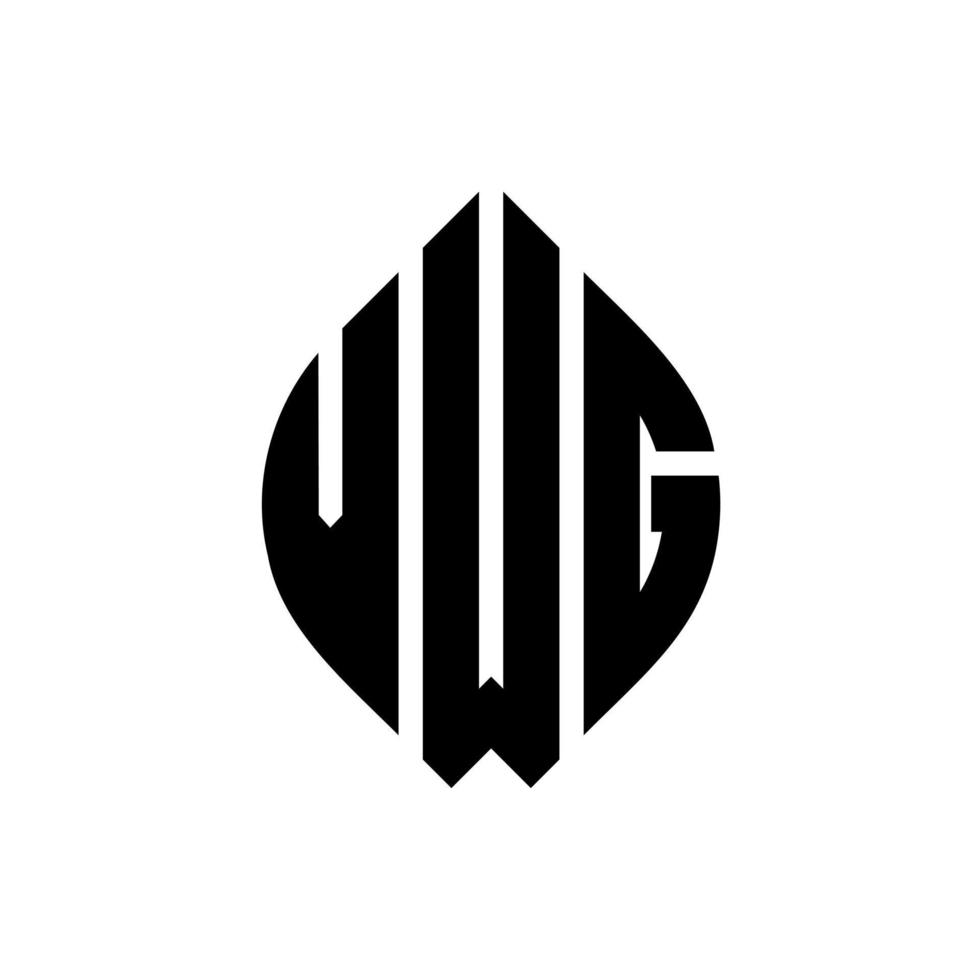 vwg cirkelbokstavslogotypdesign med cirkel- och ellipsform. vwg ellipsbokstäver med typografisk stil. de tre initialerna bildar en cirkellogotyp. vwg cirkel emblem abstrakt monogram brev märke vektor. vektor