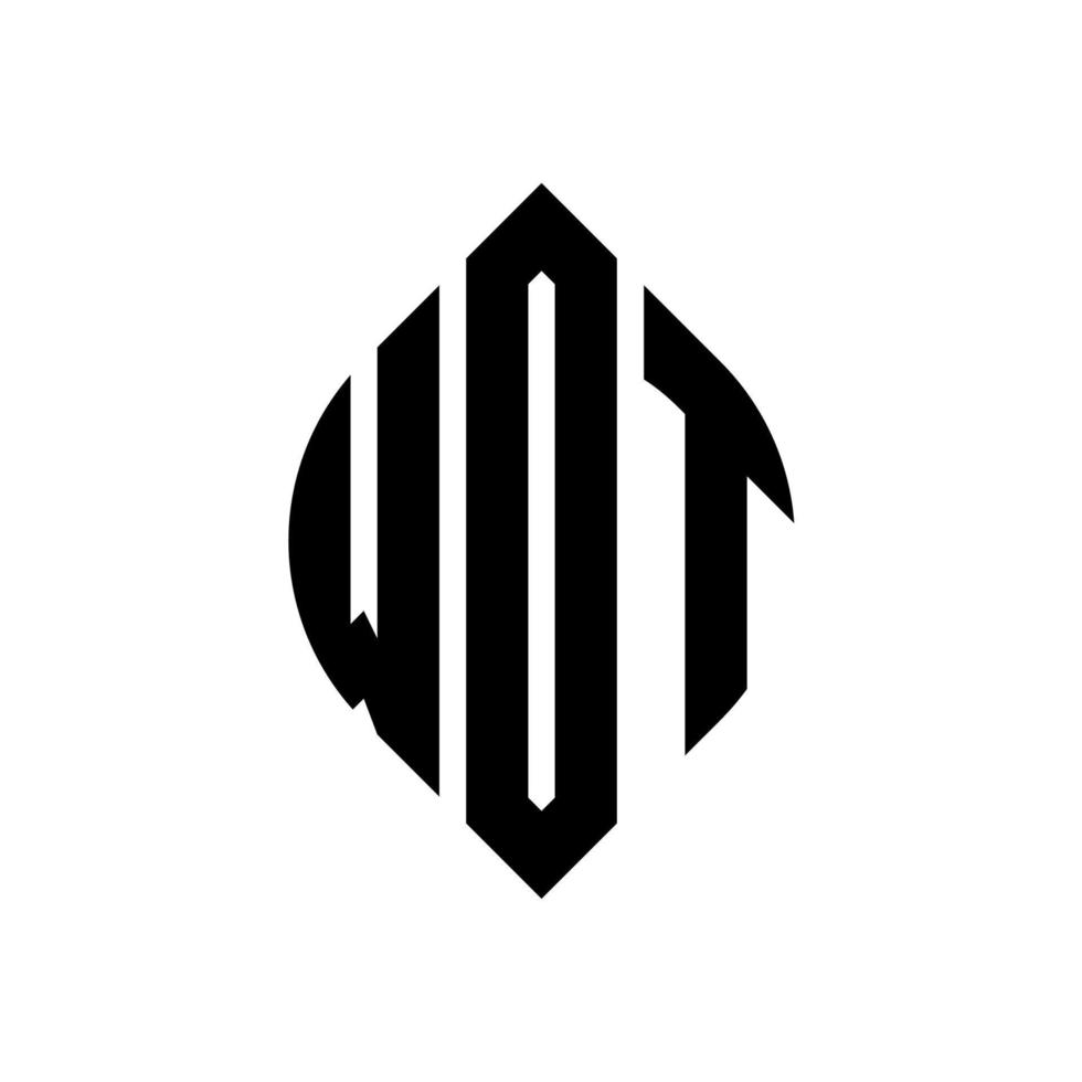 wdt-Kreisbuchstaben-Logo-Design mit Kreis- und Ellipsenform. wdt Ellipsenbuchstaben mit typografischem Stil. Die drei Initialen bilden ein Kreislogo. wdt-Kreis-Emblem abstrakter Monogramm-Buchstaben-Markenvektor. vektor