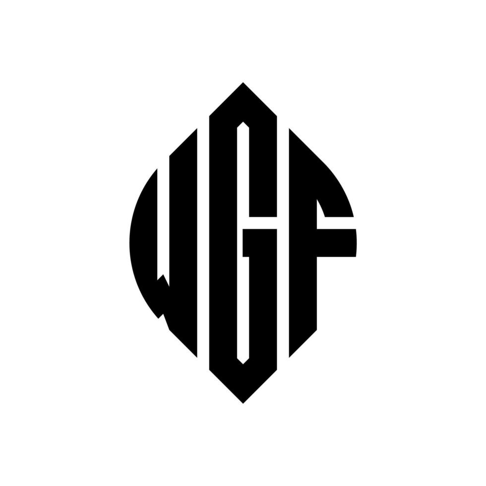 wgf cirkel bokstavslogotyp design med cirkel och ellipsform. wgf ellipsbokstäver med typografisk stil. de tre initialerna bildar en cirkellogotyp. wgf cirkel emblem abstrakt monogram bokstav märke vektor. vektor