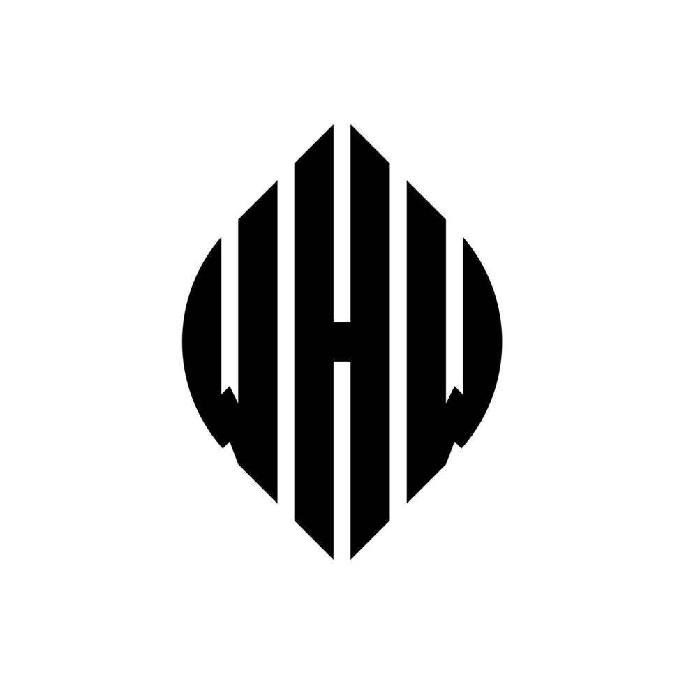 whw cirkelbokstavslogotypdesign med cirkel- och ellipsform. whw ellipsbokstäver med typografisk stil. de tre initialerna bildar en cirkellogotyp. whw cirkel emblem abstrakt monogram brev märke vektor. vektor