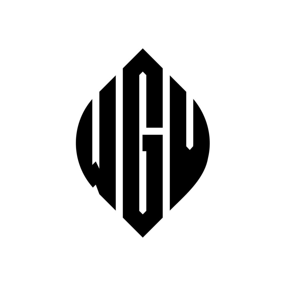 wgv-Kreisbuchstaben-Logo-Design mit Kreis- und Ellipsenform. wgv ellipsenbuchstaben mit typografischem stil. Die drei Initialen bilden ein Kreislogo. wgv Kreisemblem abstrakter Monogramm-Buchstabenmarkierungsvektor. vektor