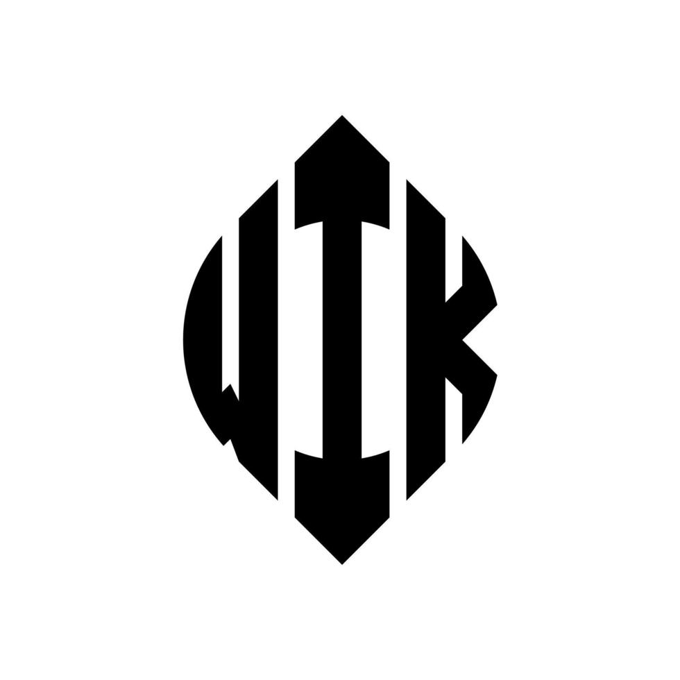 wik-Kreis-Buchstaben-Logo-Design mit Kreis- und Ellipsenform. wik Ellipsenbuchstaben mit typografischem Stil. Die drei Initialen bilden ein Kreislogo. Wik-Kreis-Emblem abstrakter Monogramm-Buchstaben-Markierungsvektor. vektor