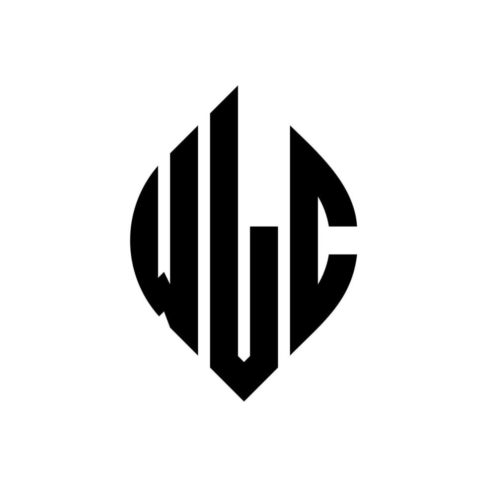 wlc-Kreisbuchstaben-Logo-Design mit Kreis- und Ellipsenform. wlc Ellipsenbuchstaben mit typografischem Stil. Die drei Initialen bilden ein Kreislogo. wlc-Kreis-Emblem abstrakter Monogramm-Buchstaben-Markierungsvektor. vektor