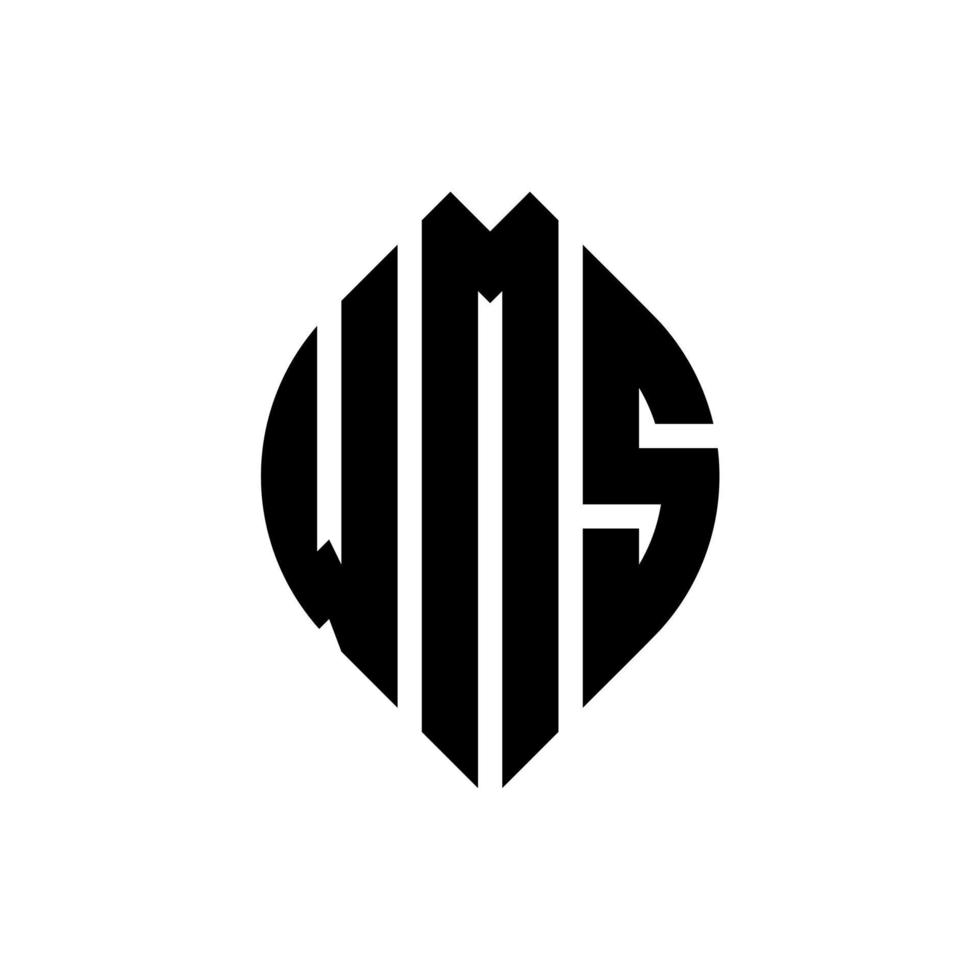 wms cirkel bokstavslogotyp design med cirkel och ellipsform. wms ellipsbokstäver med typografisk stil. de tre initialerna bildar en cirkellogotyp. wms cirkel emblem abstrakt monogram bokstav märke vektor. vektor