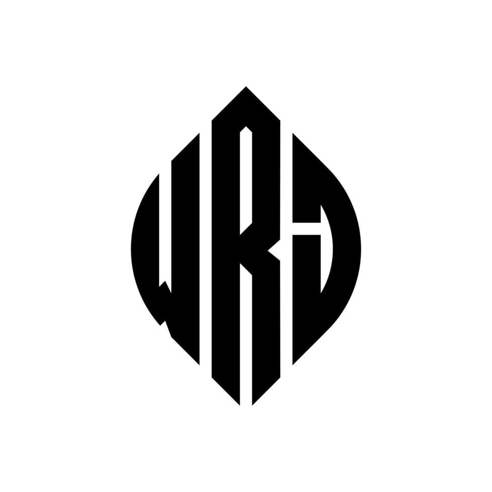 wrj cirkel bokstavslogotyp design med cirkel och ellipsform. wrj ellipsbokstäver med typografisk stil. de tre initialerna bildar en cirkellogotyp. wrj cirkel emblem abstrakt monogram bokstav märke vektor. vektor