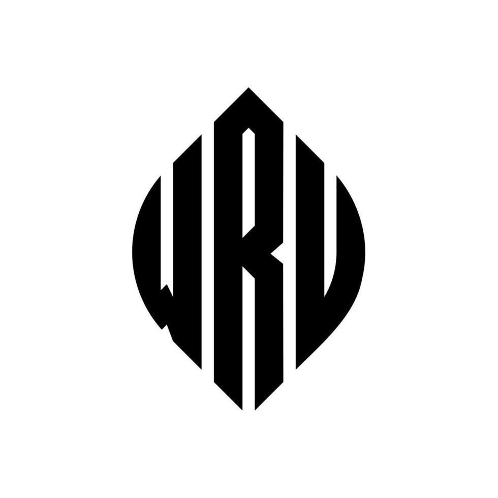 wru-Kreis-Buchstaben-Logo-Design mit Kreis- und Ellipsenform. wru Ellipsenbuchstaben mit typografischem Stil. Die drei Initialen bilden ein Kreislogo. Wru-Kreis-Emblem abstrakter Monogramm-Buchstaben-Markenvektor. vektor