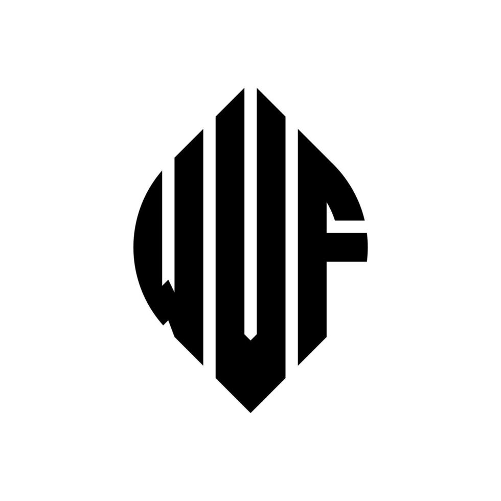 wvf-Kreisbuchstaben-Logo-Design mit Kreis- und Ellipsenform. wvf Ellipsenbuchstaben mit typografischem Stil. Die drei Initialen bilden ein Kreislogo. wvf Kreisemblem abstrakter Monogramm-Buchstabenmarkierungsvektor. vektor