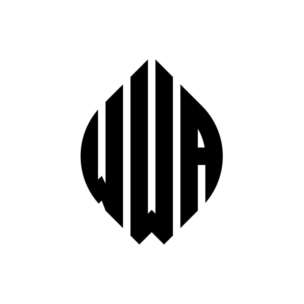 wwa-Kreisbuchstaben-Logo-Design mit Kreis- und Ellipsenform. wwa ellipsenbuchstaben mit typografischem stil. Die drei Initialen bilden ein Kreislogo. WWA-Kreis-Emblem abstrakter Monogramm-Buchstaben-Markenvektor. vektor