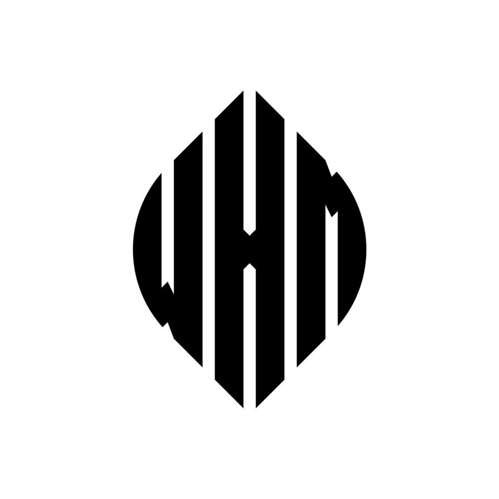 wxm-Kreisbuchstaben-Logo-Design mit Kreis- und Ellipsenform. wxm Ellipsenbuchstaben mit typografischem Stil. Die drei Initialen bilden ein Kreislogo. wxm Kreisemblem abstrakter Monogramm-Buchstabenmarkierungsvektor. vektor