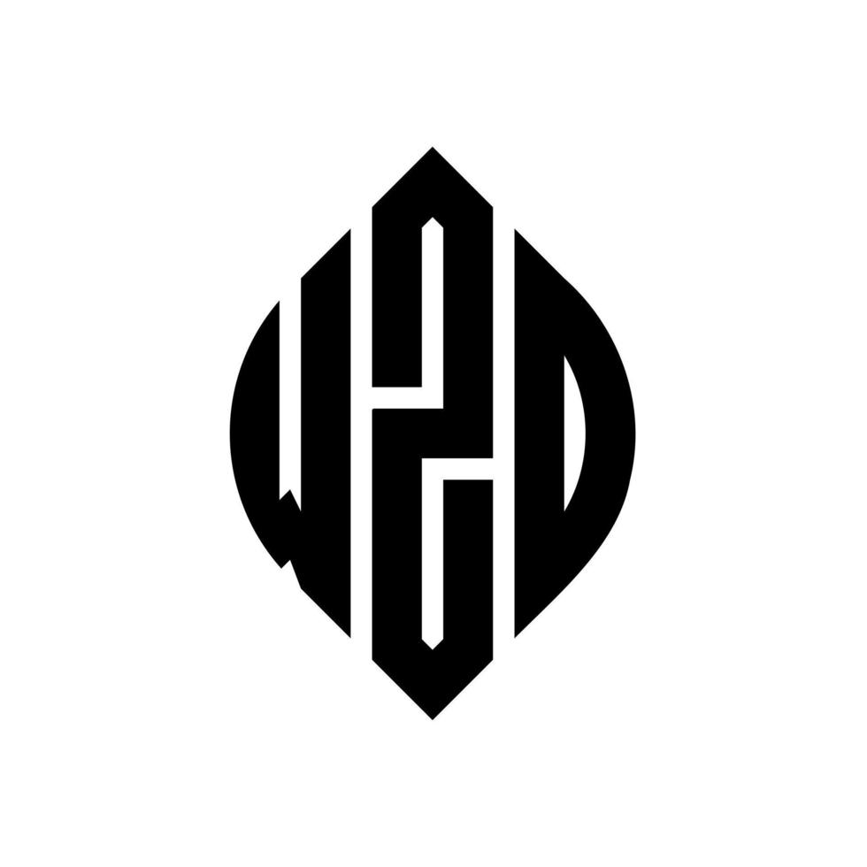 wzo-Kreisbuchstaben-Logo-Design mit Kreis- und Ellipsenform. wzo Ellipsenbuchstaben mit typografischem Stil. Die drei Initialen bilden ein Kreislogo. Wzo-Kreis-Emblem abstrakter Monogramm-Buchstaben-Markierungsvektor. vektor