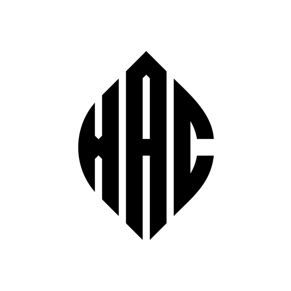 Xac-Kreisbuchstaben-Logo-Design mit Kreis- und Ellipsenform. xac Ellipsenbuchstaben mit typografischem Stil. Die drei Initialen bilden ein Kreislogo. Xac-Kreis-Emblem abstrakter Monogramm-Buchstaben-Markierungsvektor. vektor