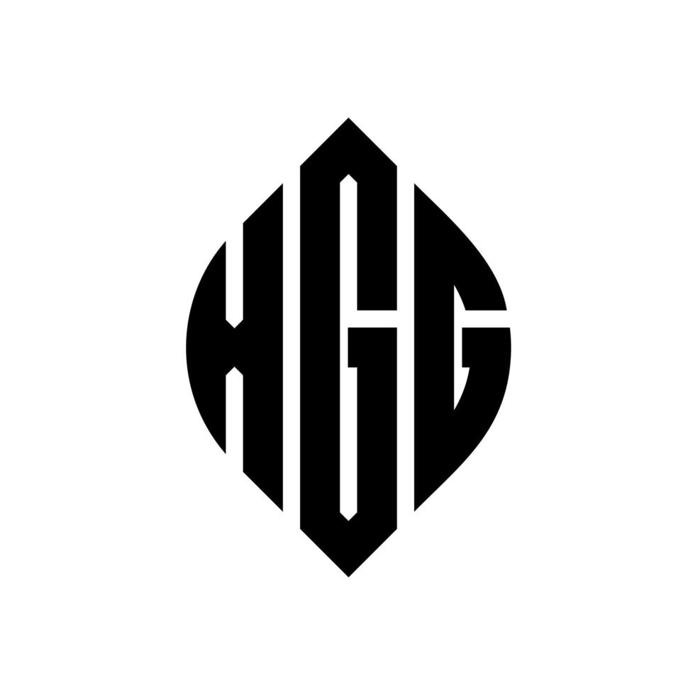 Xgg-Kreisbuchstaben-Logo-Design mit Kreis- und Ellipsenform. xgg-Ellipsenbuchstaben mit typografischem Stil. Die drei Initialen bilden ein Kreislogo. Xgg-Kreis-Emblem abstrakter Monogramm-Buchstaben-Markenvektor. vektor