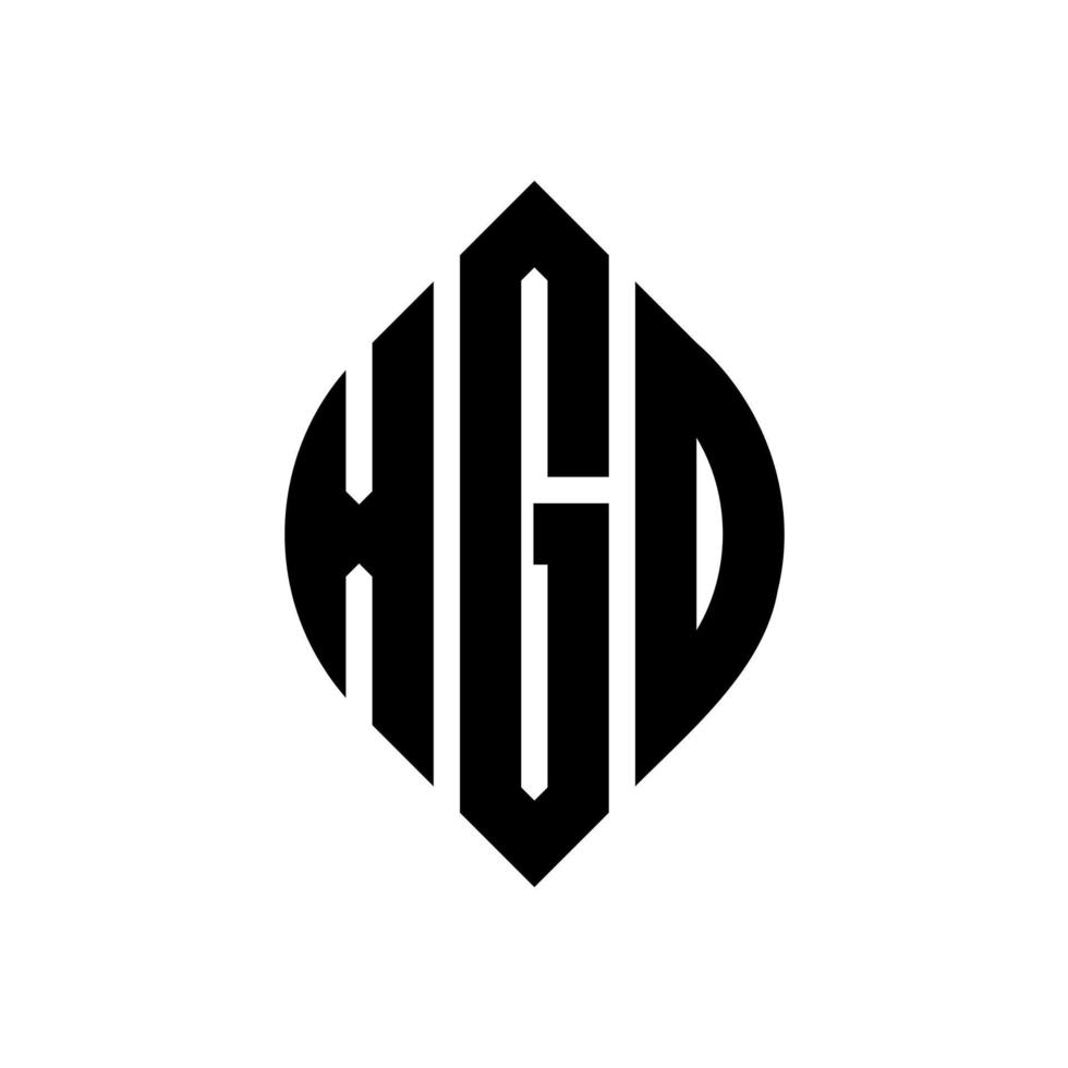 xgd-Kreisbuchstaben-Logo-Design mit Kreis- und Ellipsenform. xgd Ellipsenbuchstaben mit typografischem Stil. Die drei Initialen bilden ein Kreislogo. xgd Kreisemblem abstrakter Monogramm-Buchstabenmarkierungsvektor. vektor