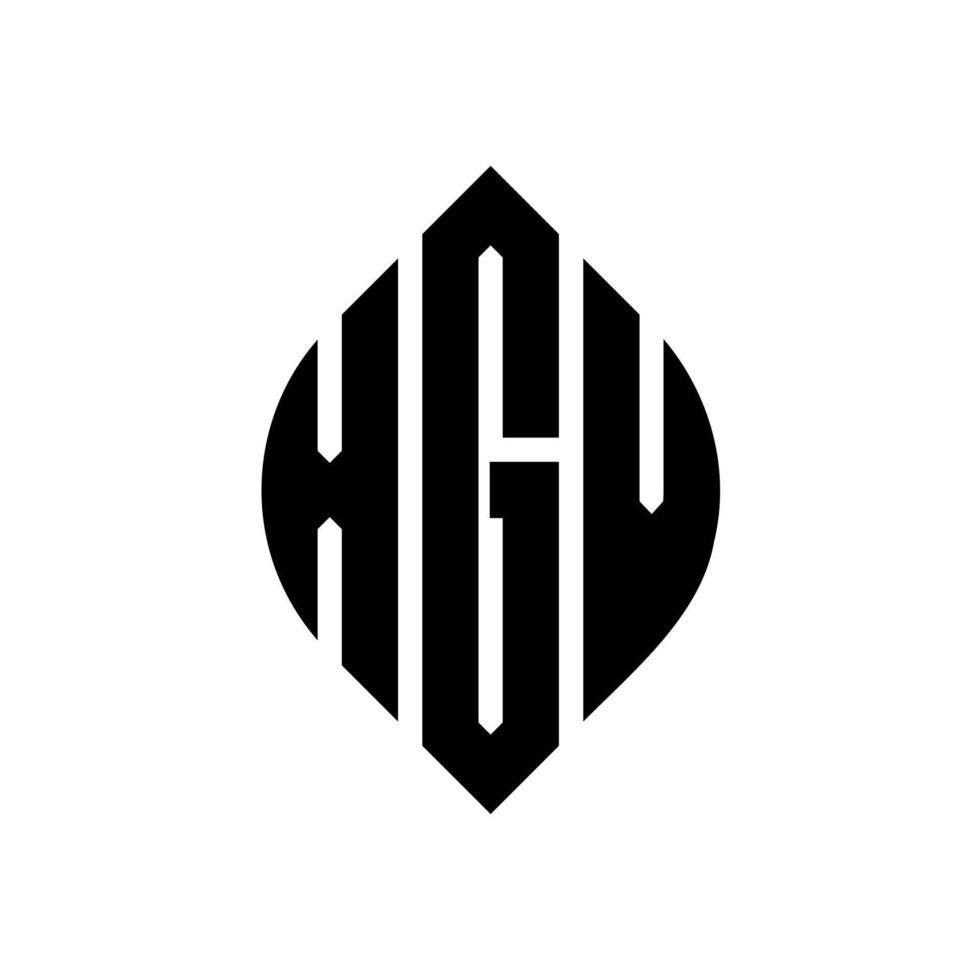 xgv-Kreisbuchstaben-Logo-Design mit Kreis- und Ellipsenform. xgv Ellipsenbuchstaben mit typografischem Stil. Die drei Initialen bilden ein Kreislogo. xgv Kreisemblem abstrakter Monogramm-Buchstabenmarkierungsvektor. vektor