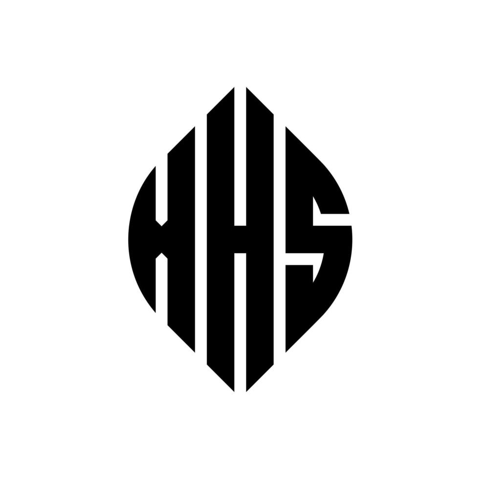 xhs-Kreisbuchstaben-Logo-Design mit Kreis- und Ellipsenform. xhs Ellipsenbuchstaben mit typografischem Stil. Die drei Initialen bilden ein Kreislogo. xhs Kreisemblem abstrakter Monogramm-Buchstabenmarkierungsvektor. vektor