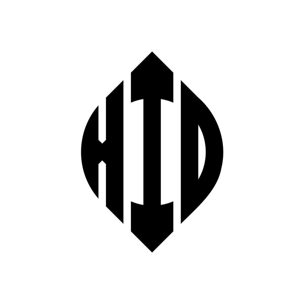 xid-Kreis-Buchstaben-Logo-Design mit Kreis- und Ellipsenform. xid Ellipsenbuchstaben mit typografischem Stil. Die drei Initialen bilden ein Kreislogo. xid-Kreis-Emblem abstrakter Monogramm-Buchstaben-Markierungsvektor. vektor