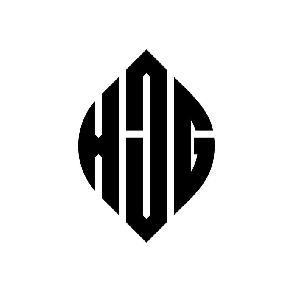 xjg-Kreisbuchstaben-Logo-Design mit Kreis- und Ellipsenform. xjg Ellipsenbuchstaben mit typografischem Stil. Die drei Initialen bilden ein Kreislogo. xjg Kreisemblem abstrakter Monogramm-Buchstabenmarkierungsvektor. vektor