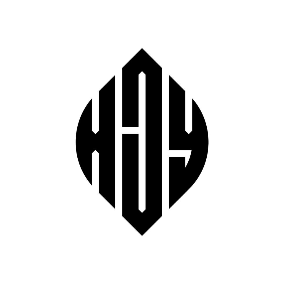 xjy-Kreisbuchstabe-Logo-Design mit Kreis- und Ellipsenform. xjy Ellipsenbuchstaben mit typografischem Stil. Die drei Initialen bilden ein Kreislogo. xjy Kreisemblem abstrakter Monogramm-Buchstabenmarkierungsvektor. vektor