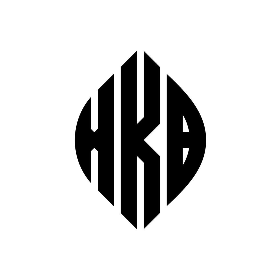 xkb-Kreisbuchstaben-Logo-Design mit Kreis- und Ellipsenform. xkb Ellipsenbuchstaben mit typografischem Stil. Die drei Initialen bilden ein Kreislogo. xkb Kreisemblem abstrakter Monogramm-Buchstabenmarkierungsvektor. vektor