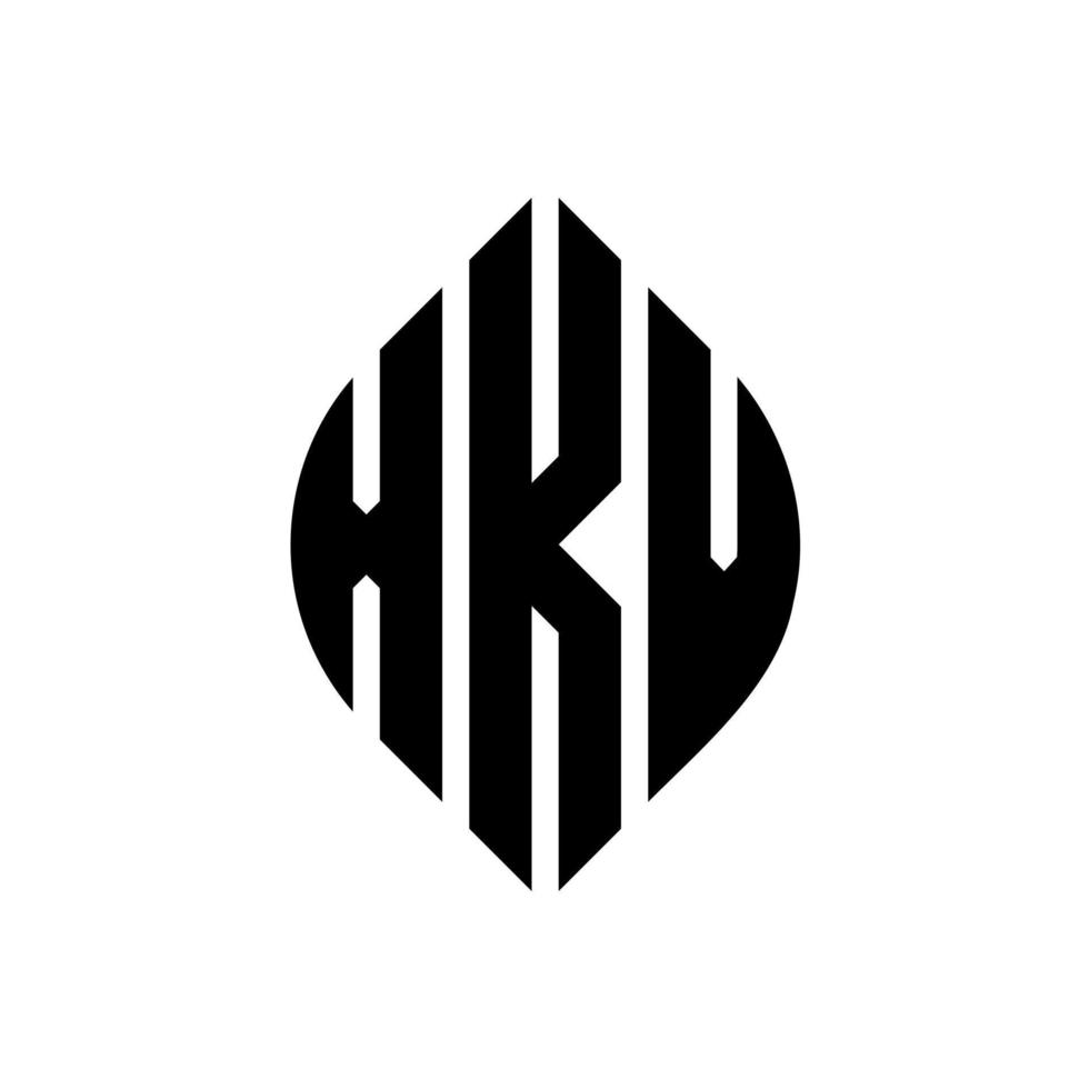 Xkv-Kreisbuchstaben-Logo-Design mit Kreis- und Ellipsenform. xkv Ellipsenbuchstaben mit typografischem Stil. Die drei Initialen bilden ein Kreislogo. Xkv-Kreis-Emblem abstrakter Monogramm-Buchstaben-Markierungsvektor. vektor