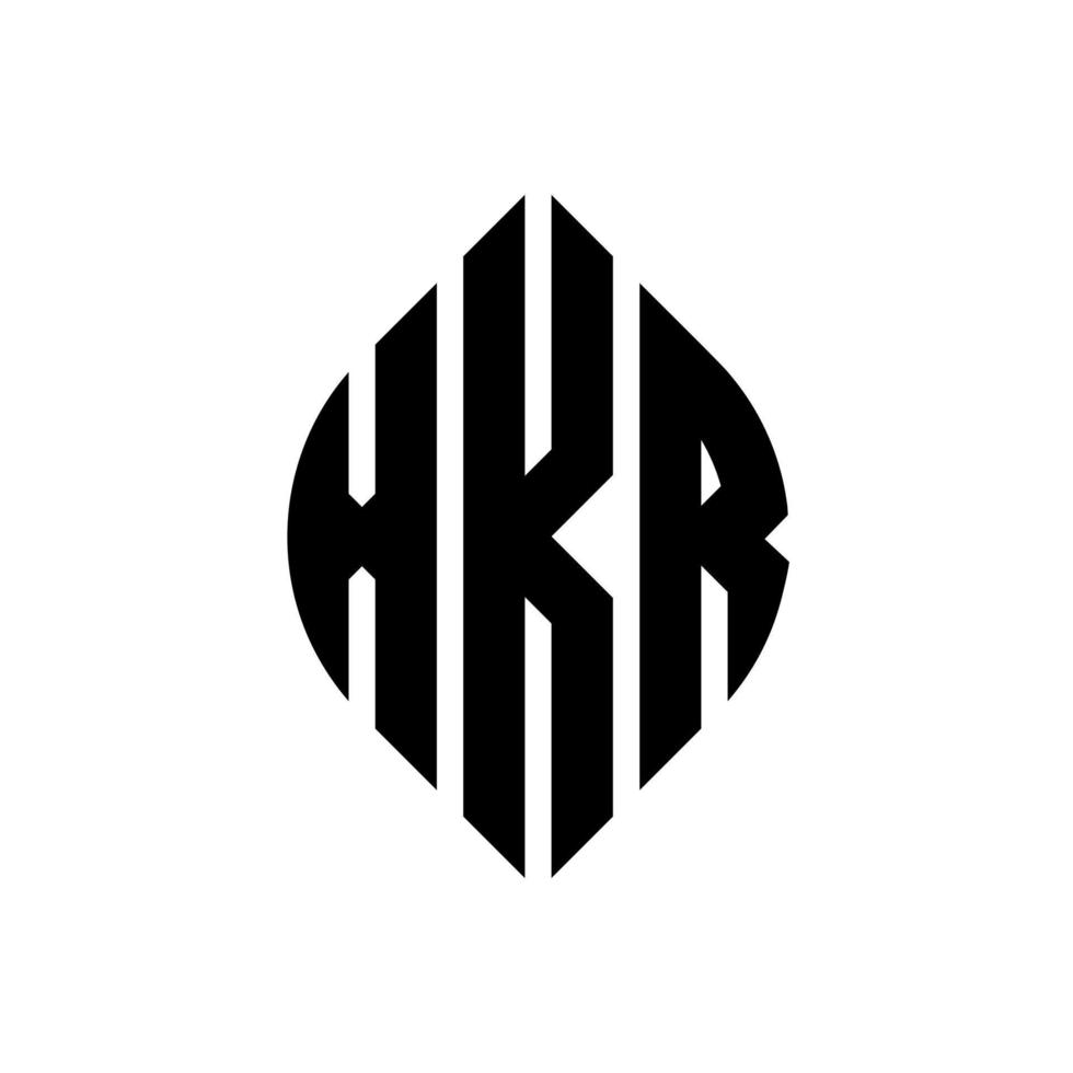 xkr cirkelbokstavslogotyp med cirkel och ellipsform. xkr ellipsbokstäver med typografisk stil. de tre initialerna bildar en cirkellogotyp. xkr cirkel emblem abstrakt monogram bokstav märke vektor. vektor