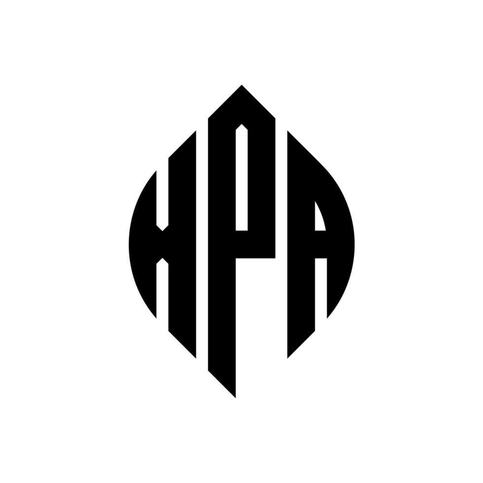 xpa-Kreisbuchstaben-Logo-Design mit Kreis- und Ellipsenform. XPA-Ellipsenbuchstaben mit typografischem Stil. Die drei Initialen bilden ein Kreislogo. XPA-Kreis-Emblem abstrakter Monogramm-Buchstaben-Markenvektor. vektor