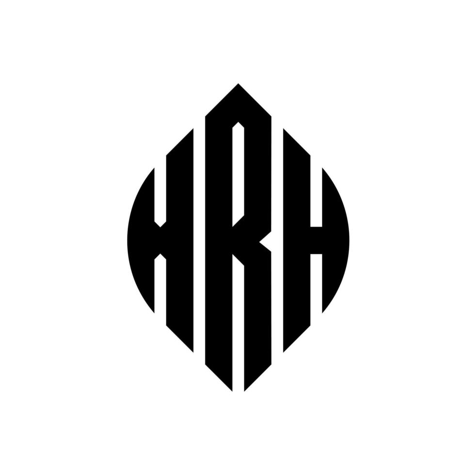 xrh cirkel bokstavslogotyp design med cirkel och ellipsform. xrh ellipsbokstäver med typografisk stil. de tre initialerna bildar en cirkellogotyp. xrh cirkel emblem abstrakt monogram bokstav märke vektor. vektor