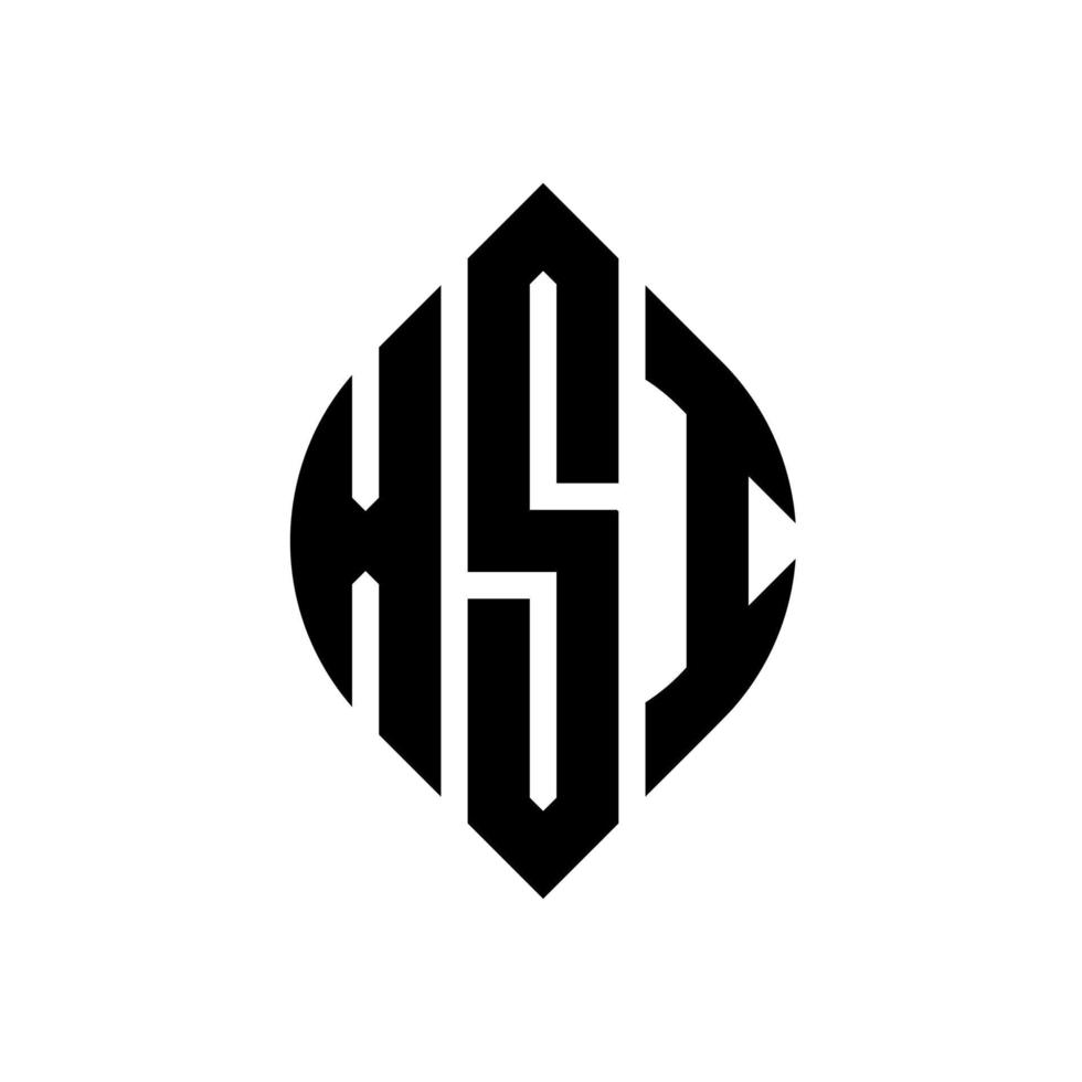 xsi-Kreisbuchstabe-Logo-Design mit Kreis- und Ellipsenform. xsi ellipsenbuchstaben mit typografischem stil. Die drei Initialen bilden ein Kreislogo. XSI-Kreis-Emblem abstrakter Monogramm-Buchstaben-Markierungsvektor. vektor