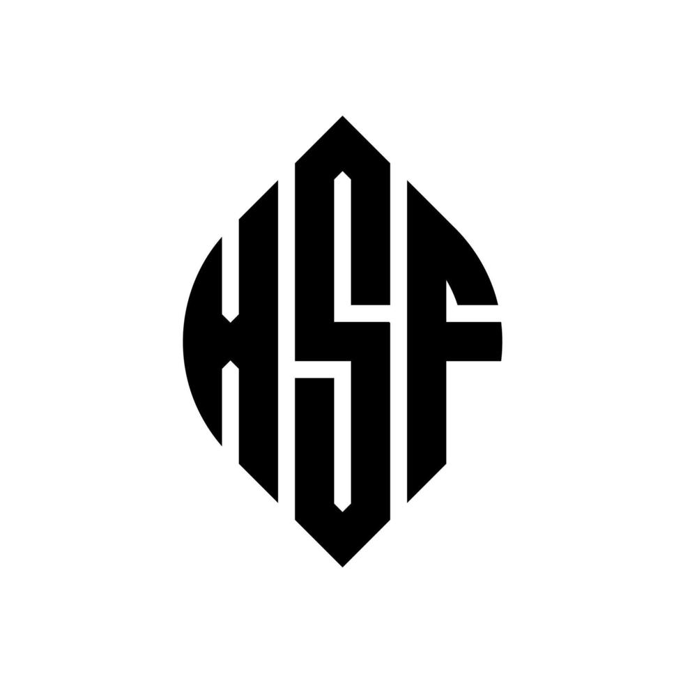 xsf cirkelbokstavslogotypdesign med cirkel- och ellipsform. xsf ellipsbokstäver med typografisk stil. de tre initialerna bildar en cirkellogotyp. xsf cirkel emblem abstrakt monogram bokstav märke vektor. vektor