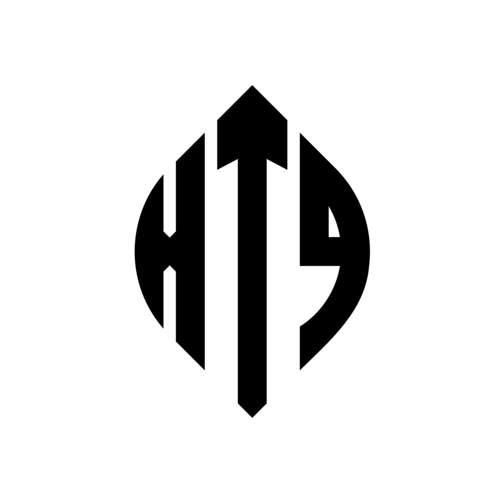 xtq-Kreisbuchstaben-Logo-Design mit Kreis- und Ellipsenform. xtq Ellipsenbuchstaben mit typografischem Stil. Die drei Initialen bilden ein Kreislogo. xtq Kreisemblem abstrakter Monogramm-Buchstabenmarkierungsvektor. vektor