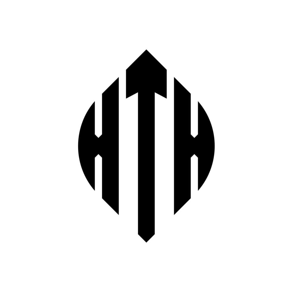 xtx-Kreisbuchstaben-Logo-Design mit Kreis- und Ellipsenform. xtx-Ellipsenbuchstaben mit typografischem Stil. Die drei Initialen bilden ein Kreislogo. xtx-Kreis-Emblem abstrakter Monogramm-Buchstaben-Markierungsvektor. vektor