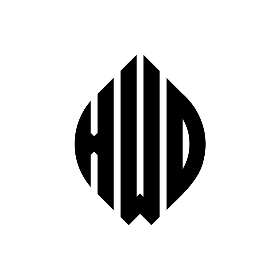 xwo-Kreisbuchstaben-Logo-Design mit Kreis- und Ellipsenform. xwo Ellipsenbuchstaben mit typografischem Stil. Die drei Initialen bilden ein Kreislogo. Xwo-Kreis-Emblem abstrakter Monogramm-Buchstaben-Markierungsvektor. vektor
