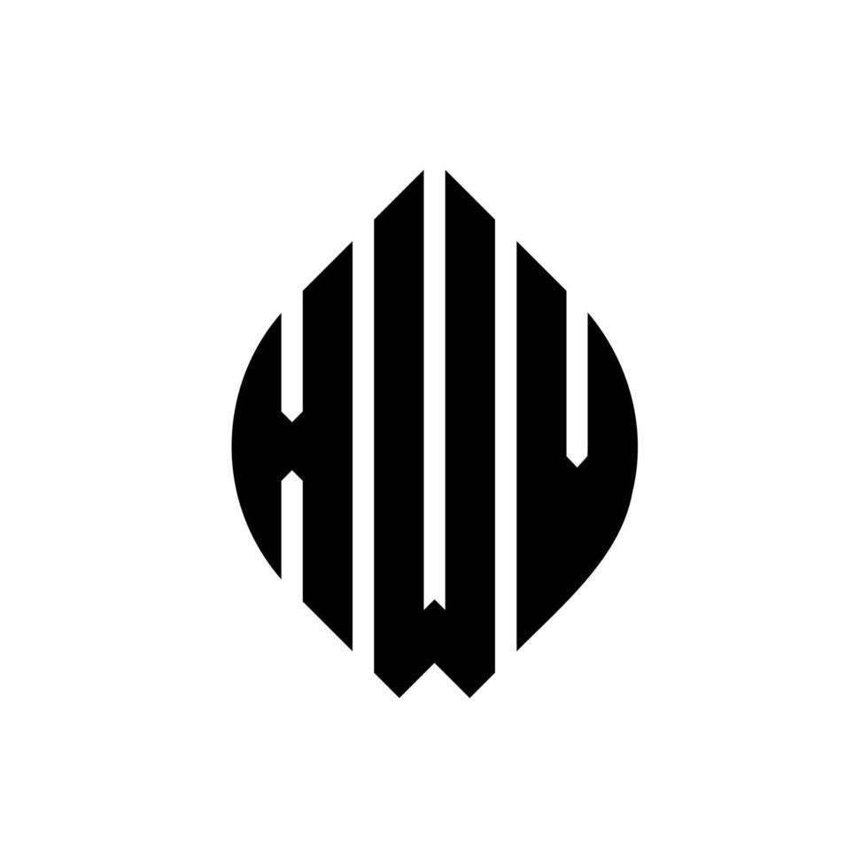xwv-Kreisbuchstaben-Logo-Design mit Kreis- und Ellipsenform. xwv Ellipsenbuchstaben mit typografischem Stil. Die drei Initialen bilden ein Kreislogo. xwv Kreisemblem abstrakter Monogramm-Buchstabenmarkierungsvektor. vektor