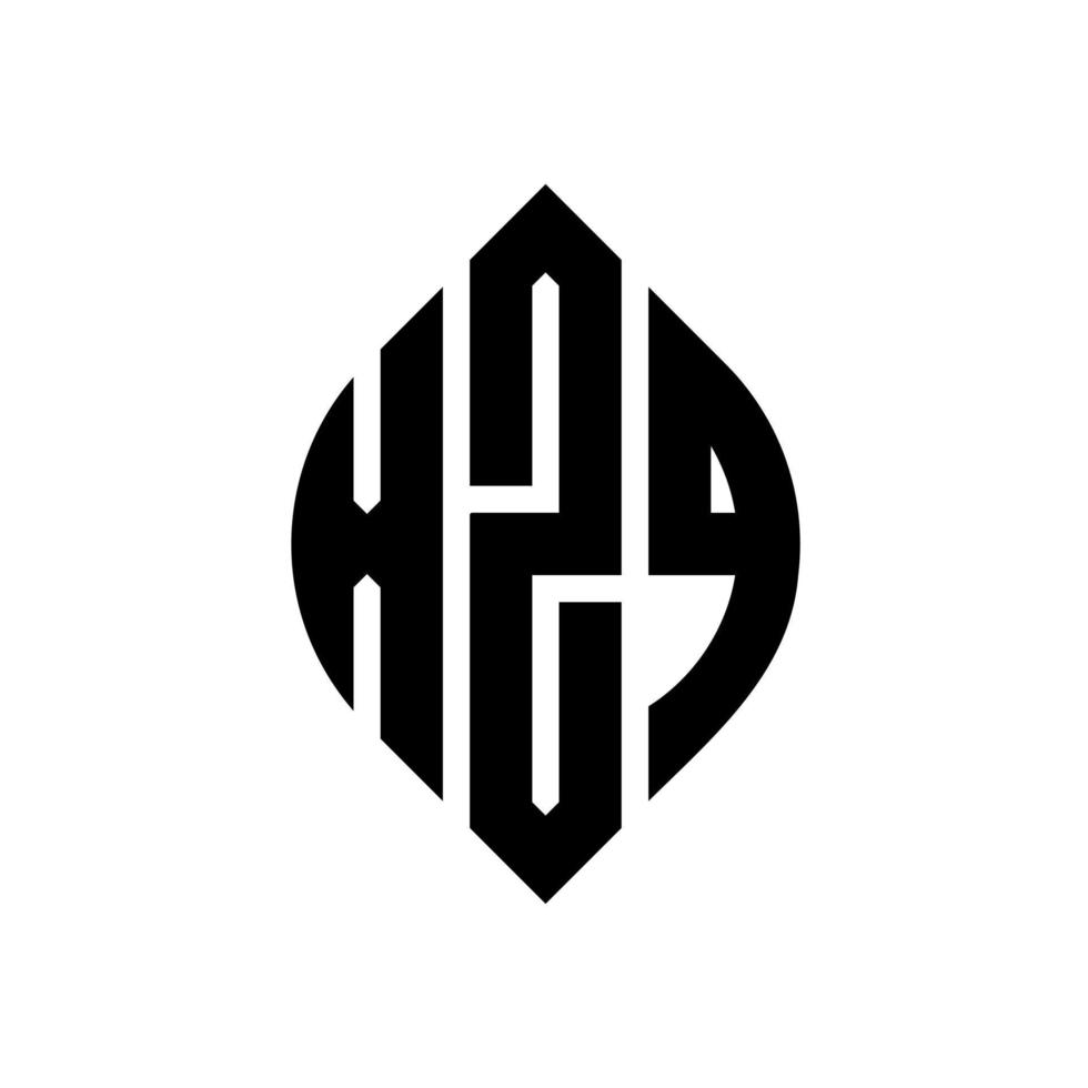 xzq-Kreisbuchstaben-Logo-Design mit Kreis- und Ellipsenform. xzq Ellipsenbuchstaben mit typografischem Stil. Die drei Initialen bilden ein Kreislogo. xzq Kreisemblem abstrakter Monogramm-Buchstabenmarkierungsvektor. vektor