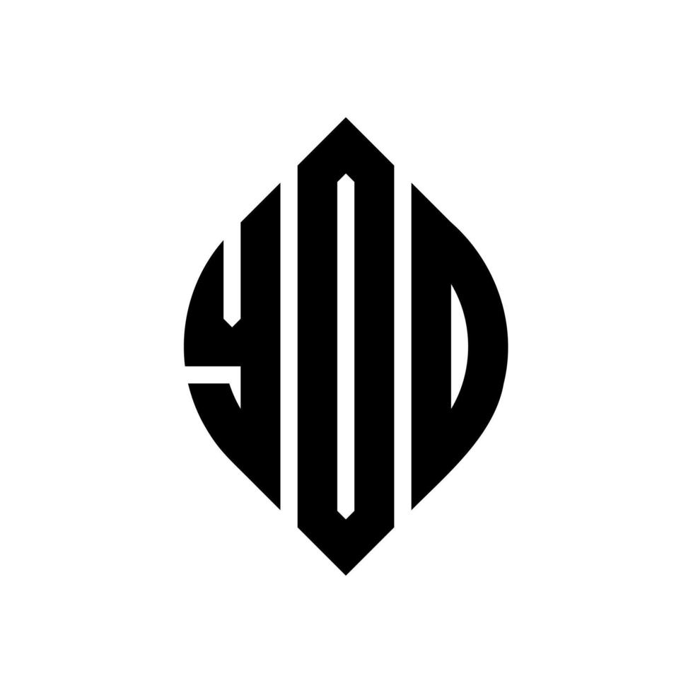 ydo cirkelbokstavslogotypdesign med cirkel- och ellipsform. ydo ellipsbokstäver med typografisk stil. de tre initialerna bildar en cirkellogotyp. ydo cirkel emblem abstrakt monogram brev märke vektor. vektor