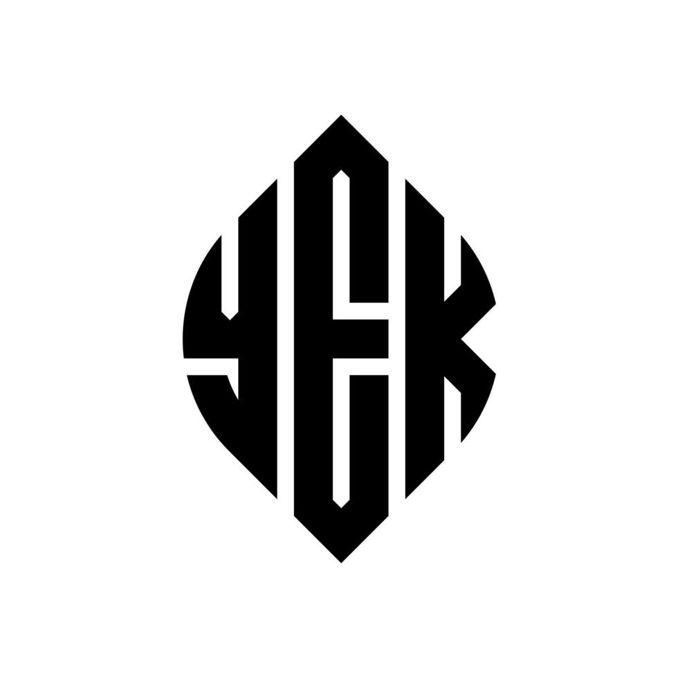 yek cirkel bokstavslogotyp design med cirkel och ellipsform. yek ellips bokstäver med typografisk stil. de tre initialerna bildar en cirkellogotyp. yek cirkel emblem abstrakt monogram brev märke vektor. vektor