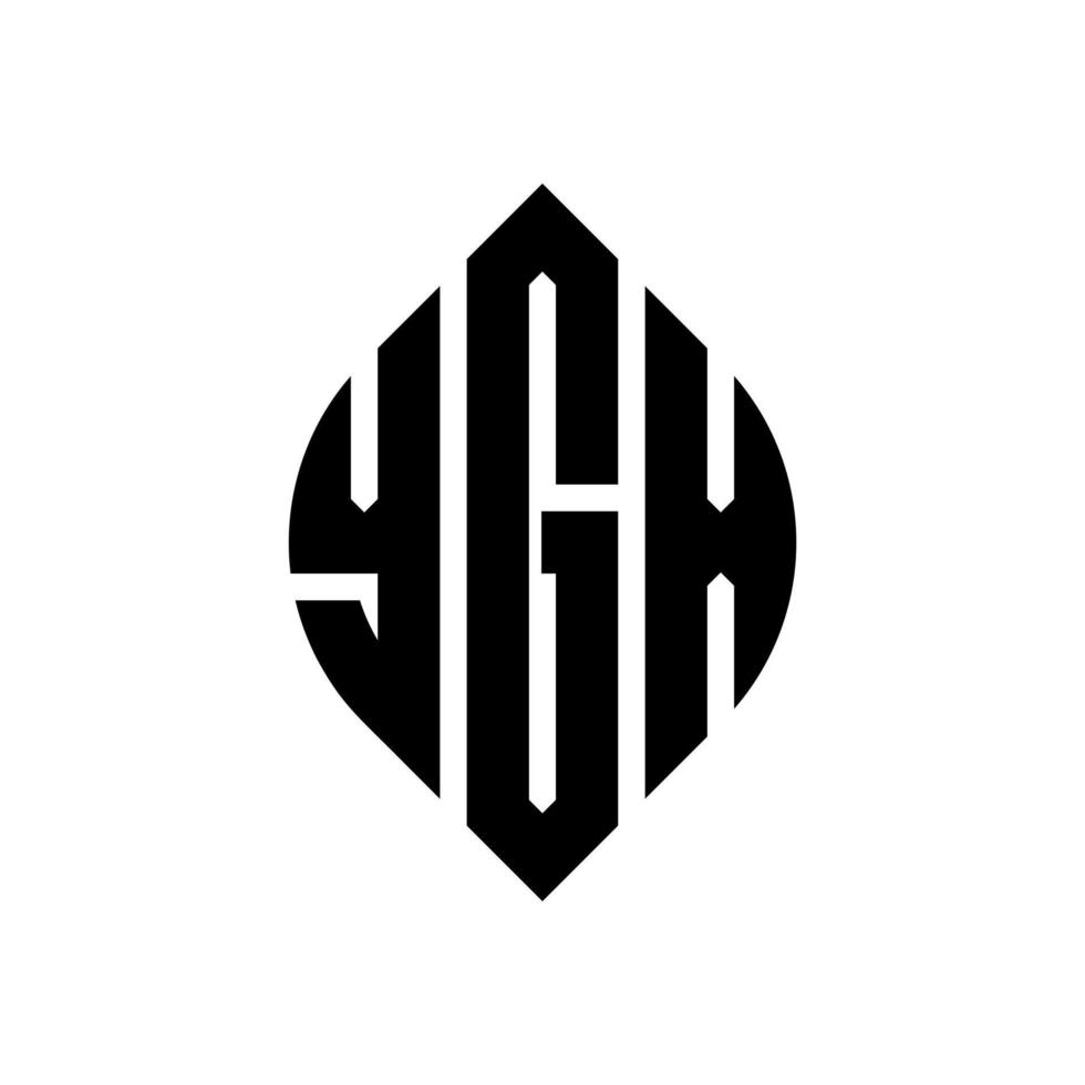 ygx-Kreisbuchstabe-Logo-Design mit Kreis- und Ellipsenform. ygx-ellipsenbuchstaben mit typografischem stil. Die drei Initialen bilden ein Kreislogo. YGX-Kreis-Emblem abstrakter Monogramm-Buchstaben-Markierungsvektor. vektor