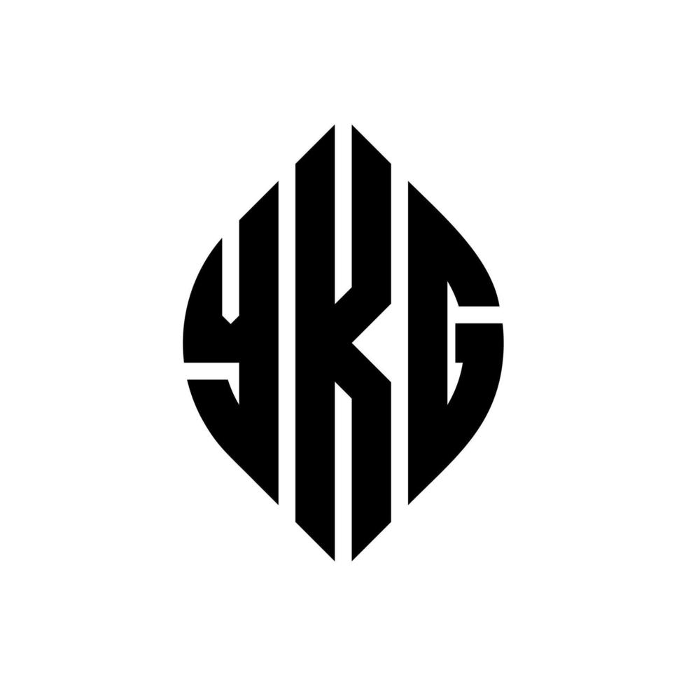 ykg cirkelbokstavslogotypdesign med cirkel och ellipsform. ykg ellipsbokstäver med typografisk stil. de tre initialerna bildar en cirkellogotyp. ykg cirkel emblem abstrakt monogram bokstav märke vektor. vektor