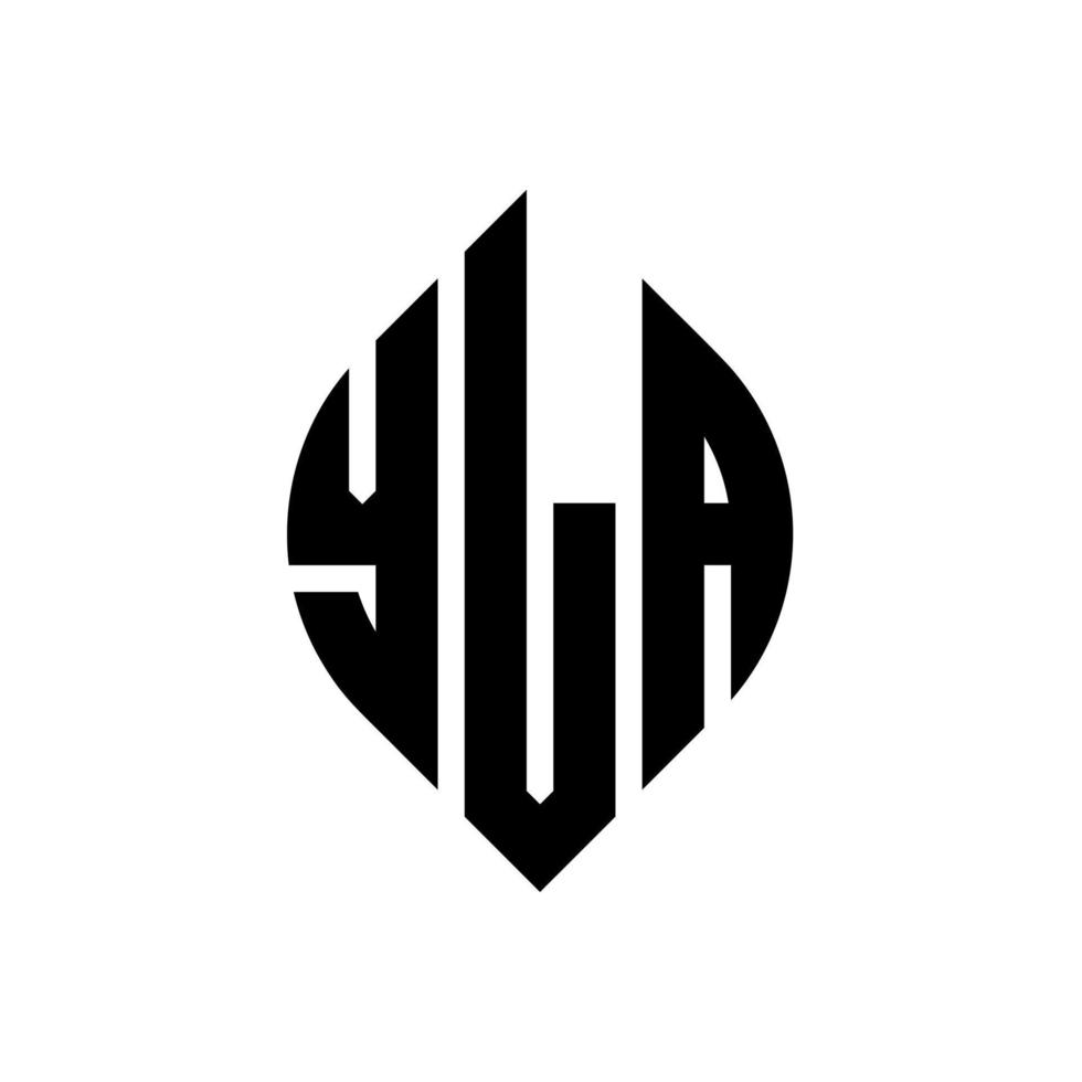 yla-Kreis-Buchstaben-Logo-Design mit Kreis- und Ellipsenform. yla ellipsenbuchstaben mit typografischem stil. Die drei Initialen bilden ein Kreislogo. Yla-Kreis-Emblem abstrakter Monogramm-Buchstaben-Markierungsvektor. vektor