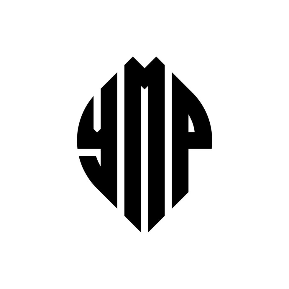 ymp cirkelbokstavslogotyp med cirkel- och ellipsform. ymp ellips bokstäver med typografisk stil. de tre initialerna bildar en cirkellogotyp. ymp cirkel emblem abstrakt monogram bokstav märke vektor. vektor