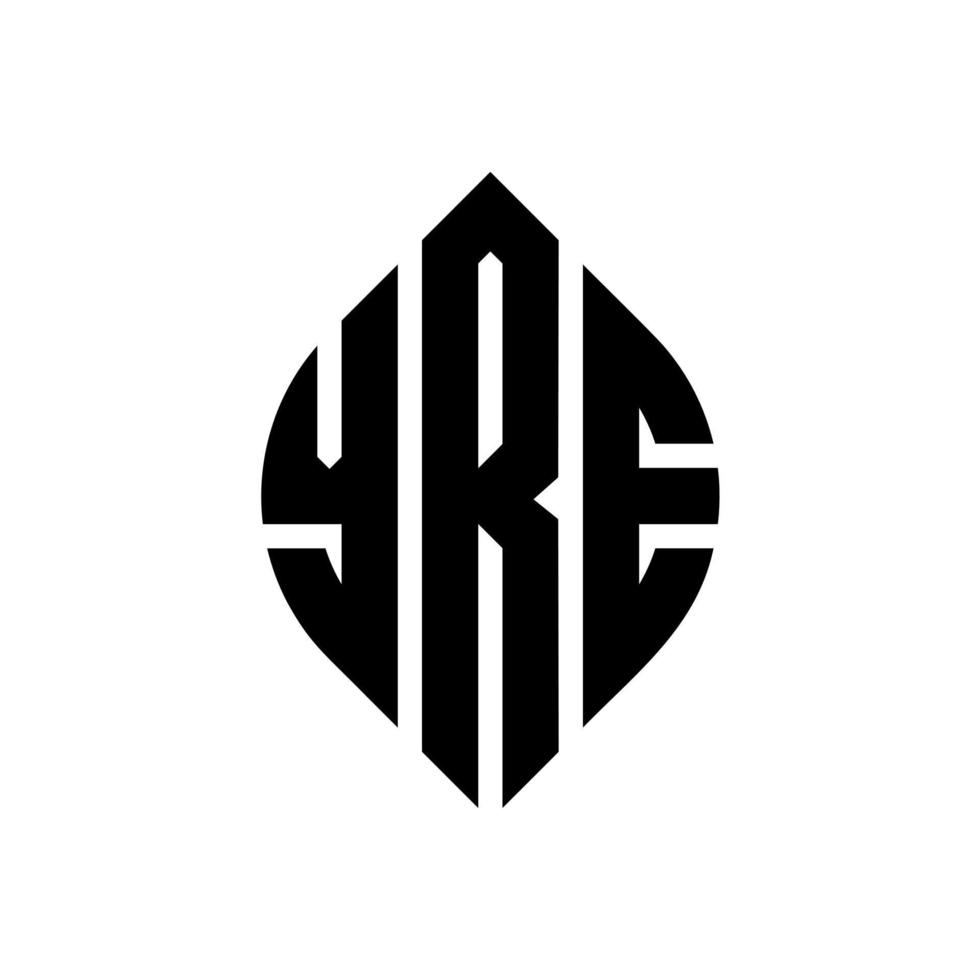 yre cirkel bokstavslogotyp design med cirkel och ellipsform. yre ellips bokstäver med typografisk stil. de tre initialerna bildar en cirkellogotyp. yre cirkel emblem abstrakt monogram brev märke vektor. vektor