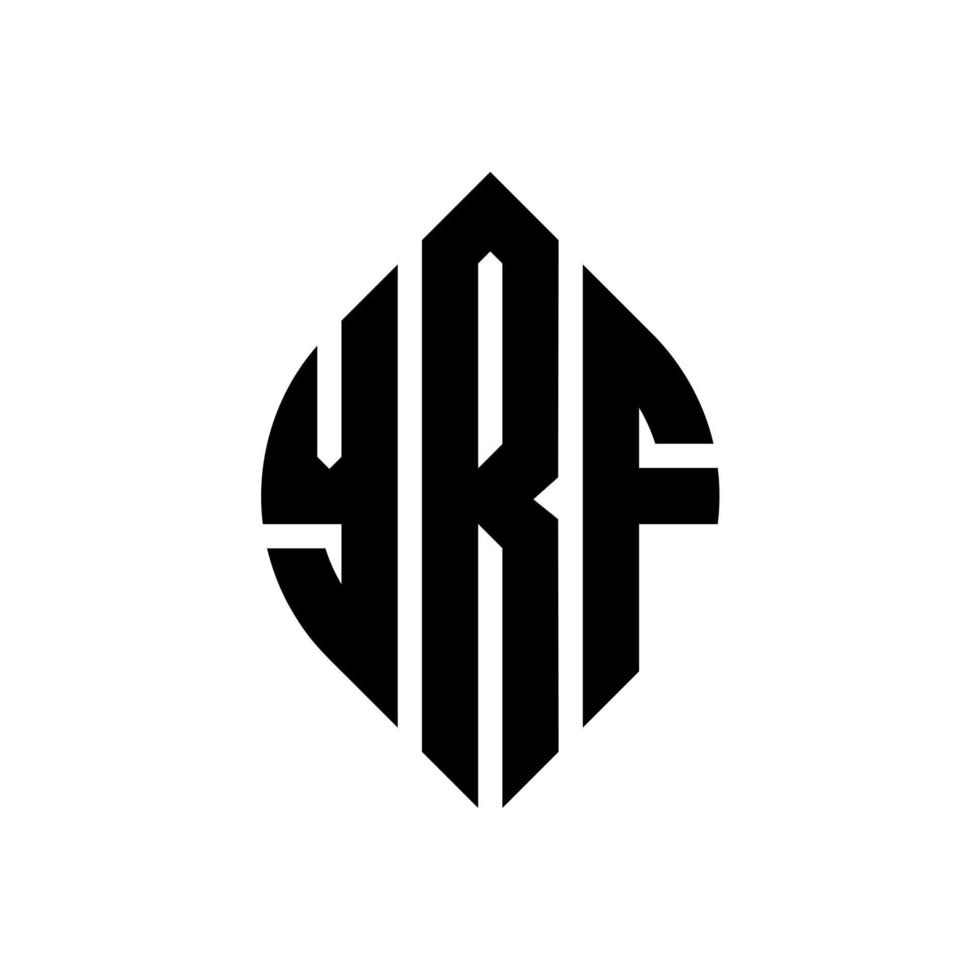 yrf cirkel bokstavslogotyp design med cirkel och ellipsform. yrf ellips bokstäver med typografisk stil. de tre initialerna bildar en cirkellogotyp. yrf cirkel emblem abstrakt monogram bokstav märke vektor. vektor