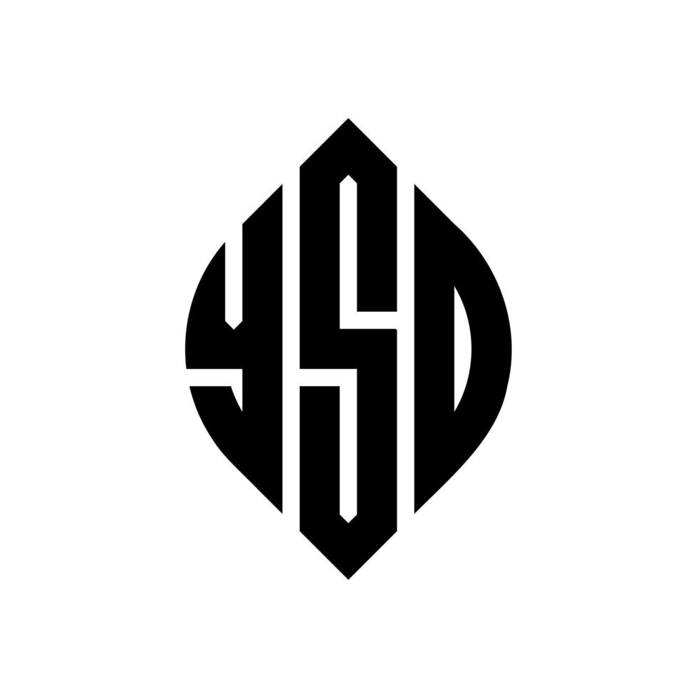 ysd cirkelbokstavslogotypdesign med cirkel och ellipsform. ysd ellipsbokstäver med typografisk stil. de tre initialerna bildar en cirkellogotyp. ysd cirkel emblem abstrakt monogram bokstav märke vektor. vektor