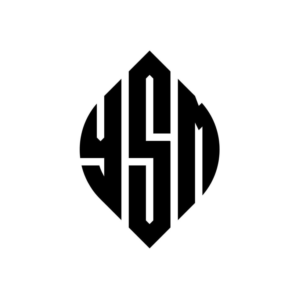 ysm cirkelbokstavslogotypdesign med cirkel- och ellipsform. ysm ellipsbokstäver med typografisk stil. de tre initialerna bildar en cirkellogotyp. ysm cirkel emblem abstrakt monogram bokstav märke vektor. vektor